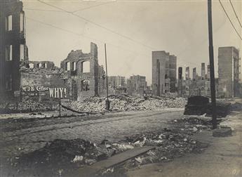 (SAN FRANCISCO) Album containing 33 crisp and dramatic photographs recording the aftermath of the 1906 earthquake, possibly shot by R.
